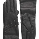 Жіночі рукавички на підкладці з натуральної шкіри чорні